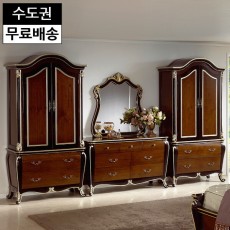 델피 엔틱 원목 침실가구 세트 입본장 화장대(1450)